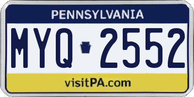 PA license plate MYQ2552