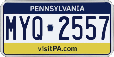 PA license plate MYQ2557