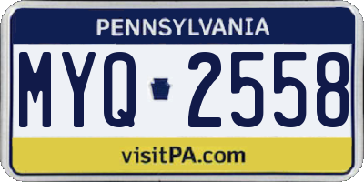 PA license plate MYQ2558
