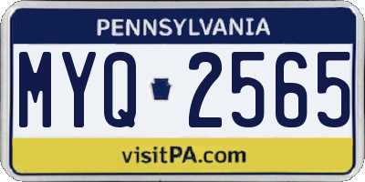 PA license plate MYQ2565