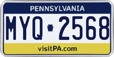 PA license plate MYQ2568