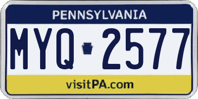 PA license plate MYQ2577