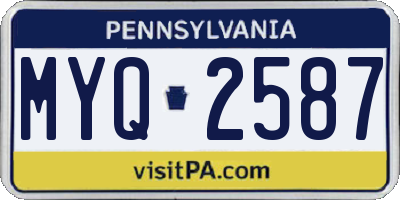 PA license plate MYQ2587