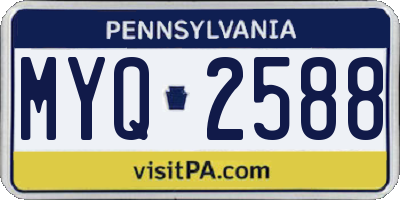 PA license plate MYQ2588