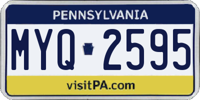 PA license plate MYQ2595