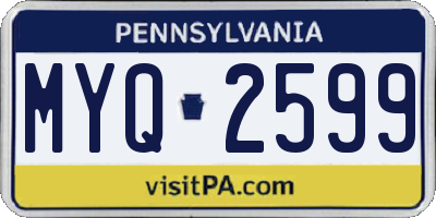 PA license plate MYQ2599