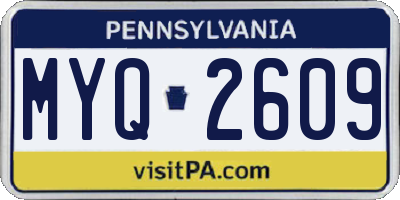 PA license plate MYQ2609
