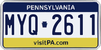 PA license plate MYQ2611