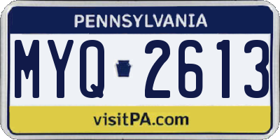 PA license plate MYQ2613