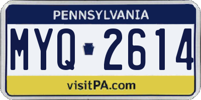 PA license plate MYQ2614