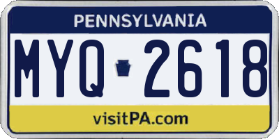 PA license plate MYQ2618
