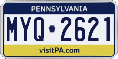 PA license plate MYQ2621