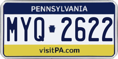 PA license plate MYQ2622
