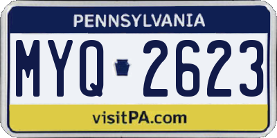 PA license plate MYQ2623