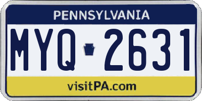 PA license plate MYQ2631