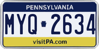 PA license plate MYQ2634