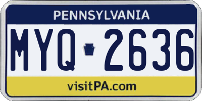 PA license plate MYQ2636