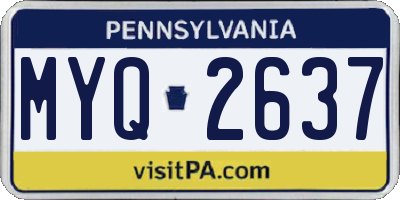 PA license plate MYQ2637