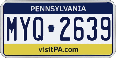 PA license plate MYQ2639