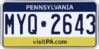 PA license plate MYQ2643