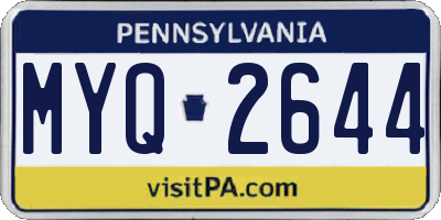 PA license plate MYQ2644