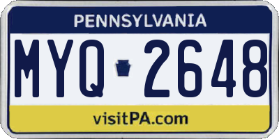 PA license plate MYQ2648