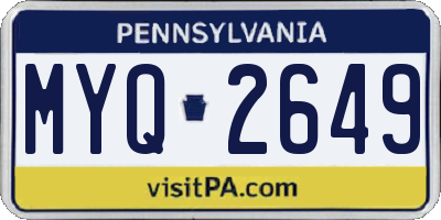 PA license plate MYQ2649