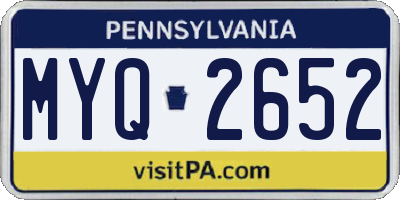 PA license plate MYQ2652
