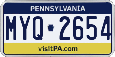 PA license plate MYQ2654