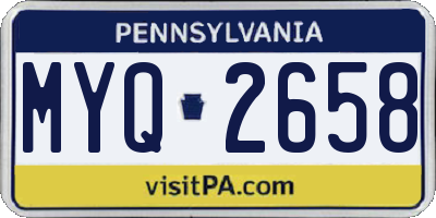 PA license plate MYQ2658
