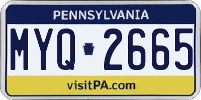 PA license plate MYQ2665