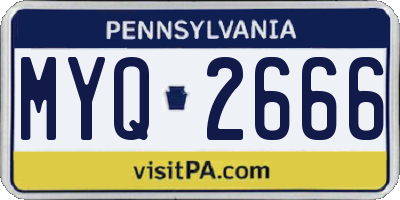 PA license plate MYQ2666