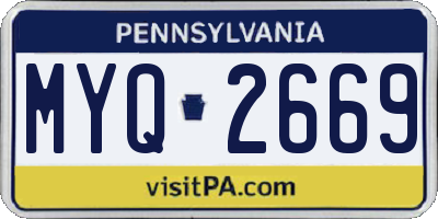 PA license plate MYQ2669