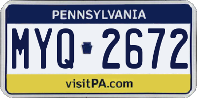 PA license plate MYQ2672