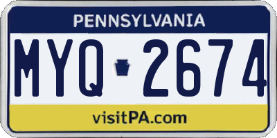 PA license plate MYQ2674