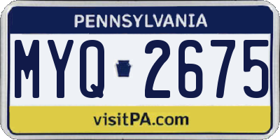 PA license plate MYQ2675