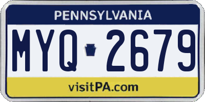 PA license plate MYQ2679