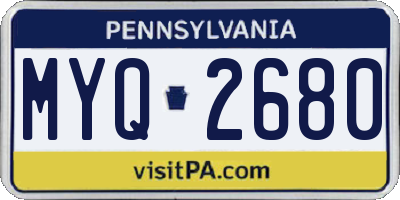 PA license plate MYQ2680
