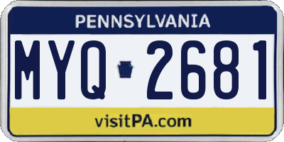 PA license plate MYQ2681