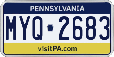 PA license plate MYQ2683