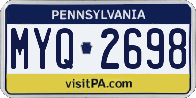 PA license plate MYQ2698