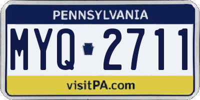 PA license plate MYQ2711