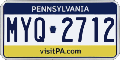 PA license plate MYQ2712