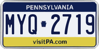 PA license plate MYQ2719