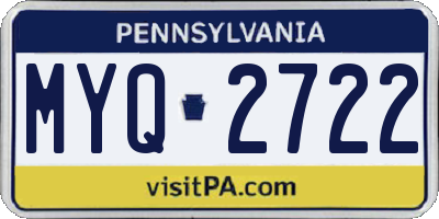 PA license plate MYQ2722