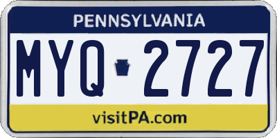 PA license plate MYQ2727