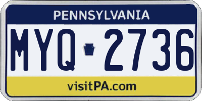 PA license plate MYQ2736