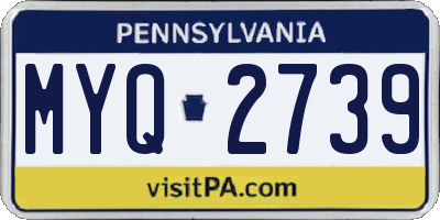 PA license plate MYQ2739