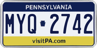 PA license plate MYQ2742