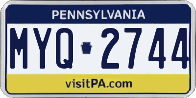 PA license plate MYQ2744